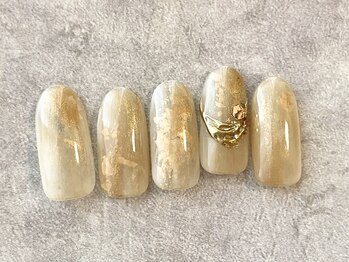 エムドットネイル 池袋(m.nail)/ベージュ×ミラーニュアンス
