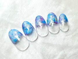 ゆめかわ水彩ネイル
