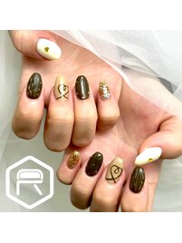 バレンタインネイル