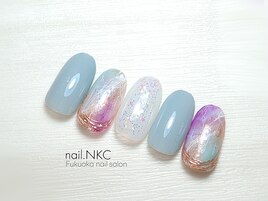 大理石風ニュアンスネイル