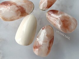 大理石ネイル　クリアネイル