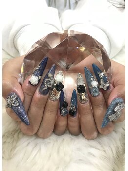 エスフィーネイルサロン ブリーユ(Esfy nailsalon Brille)/ブルー系マグネットネイル