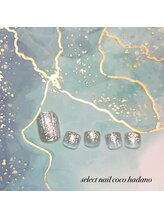セレクトネイル ココ 秦野店(SELECT NAIL COCO)/5&6月フット　ラメグラとバカラ