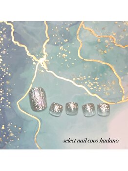 セレクトネイル ココ 秦野店(SELECT NAIL COCO)/5&6月フット　ラメグラとバカラ