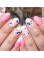 ネイルサロンアンドスクールシャルール(CHALEUR) 押花ネイル♪色々なカラーのお花が合わせ自由です！