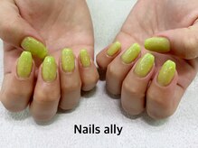 ネイルズアリー 立川店(Nails ally)/パステル×ホログラム×グリーン