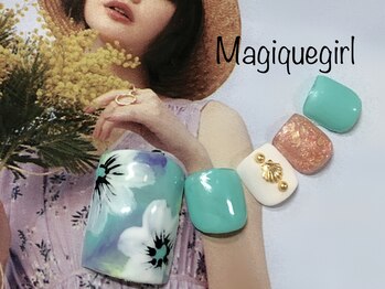 ネイルサロン マジックガール(Nail Salon MagiqueGirl)/【お花ネイル】￥11980