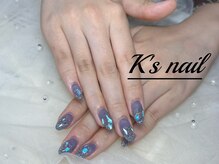 ケイズネイル 八王子(K's Nail Salon)/定額コース/氷ネイル/青
