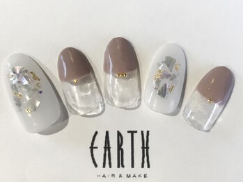 アース コアフュールボーテ 新潟中野山店 (EARTH Coiffure beaute')/バルーンフレンチネイル ￥5000
