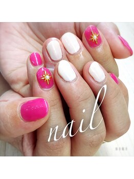 シキ(SIKI)/ネオンピンクでガーリーネイル