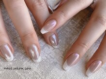 ソウ 難波店 nail salon Sou/フレンチミラーnail