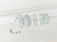 ネイルサロン ハンナ(Nail salon Hanna.Ri)/フラワーグリーンデザイン