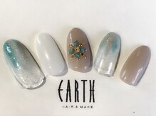 アース コアフュールボーテ 新潟中野山店 (EARTH Coiffure beaute')/夏定番ターコイズネイル ￥5000
