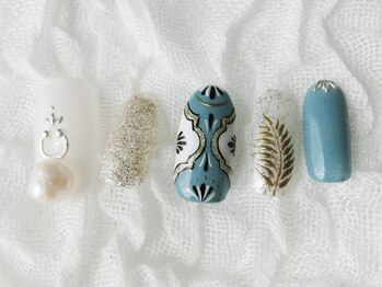 ネイリシャス(NAILICIOUS)/アラベスクボタニカル柄ネイル