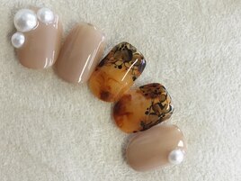 べっ甲×レースフラワー