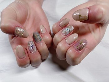 ネイルアンドアイラッシュサロン エスポアール(nail&eyelash salon espoir)/花柄ネイル
