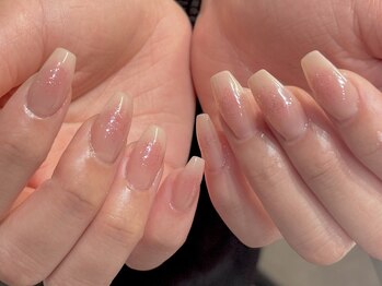 ピンクチーク×ラメかけ