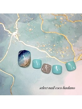 セレクトネイル ココ 秦野店(SELECT NAIL COCO)/5&6月フット　海色フラッシュ