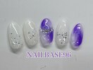 紫ニュアンスネイル