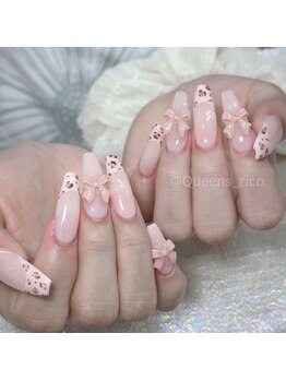 クイーンズビューティーサロン 歌舞伎町店(Queen's beauty salon)/長さだしヒョウ柄 パラジェル