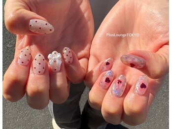 ハートちぐはぐネイル♪