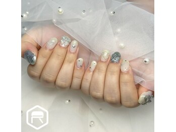 レディスペネイル ノウラ 名駅店(Redispe nail NouRa)/水色ガーリーネイル