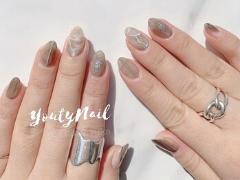 ユーティーネイル(Youty Nail)/グレイッシュ大理石ネイル