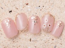 アイネイルズ 町田店(I nails)/シンプルラメマーガレット9480円