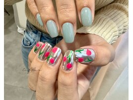 ～アシメフラワーネイル～