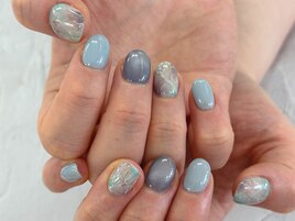 【森】ニュアンス大理石ネイル