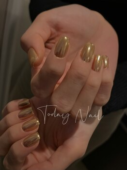 トゥデイ ネイル 新栄(Today Nail)/うるうる艶感のミラーネイル