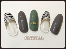 クリスタル(CRYSTAL)/秋冬ネイル・ゼブラ