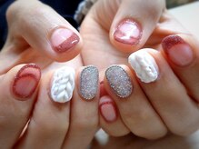 アミュリー ネイル アトリエ(Amury nail atelier)/ニット フラッシュネイル 