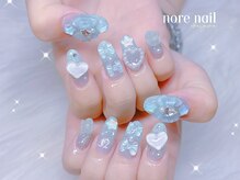ノレネイル(nore nail)/水色ゆめかわネイル