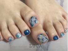 ネイルアトリエルカ(nail atelier LUCA)/W-314 ネイビー大理石ネイル