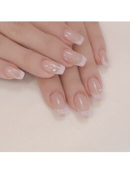 ピオニーネイル(peony nail)/ピンクのパステルフレンチ