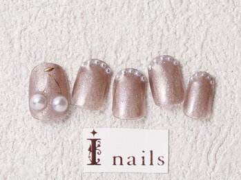 アイネイルズ 梅田店(I nails)/ブラウンラメチェリー￥8200