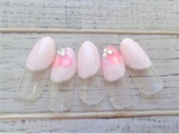 ブランロール 中目黒店(Blanl'or)/たらしこみフラワーネイル