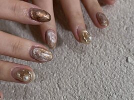 ゴールドミラー ブラウン パール