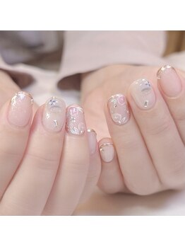 ピオニーネイル(peony nail)/朝顔と風鈴