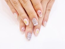 ネイルコレクション ベビーピンク(Baby Pink)/ジェル定額￥9990/3Ｄリボン