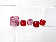 ラティレ 銀座(Lattirer)/大人のニュアンス赤ネイル
