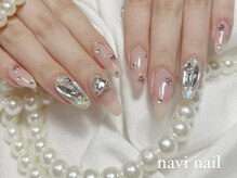 ナビネイル(navi nail)/ハートビジューネイル