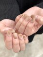 ナンバーネイル 立川(N゜Nail)&nbsp;シンプルなニュアンスネイルに先端ミラーが可愛い＊