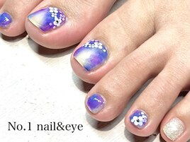 紫陽花フットネイル