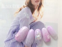 アグニークリッシェ(Agunik Riche)/【水彩フラワーネイル】