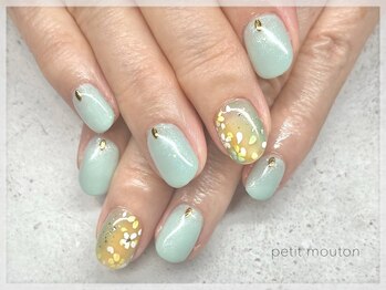 プチムトン 鶯谷店(petit mouton)/【春カラーフラワーネイル】