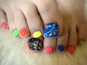 アミュリー ネイル アトリエ(Amury nail atelier)/浴衣 花火 祭 カラフル シンプル