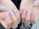 ミラーフラワーネイル/春ネイル
