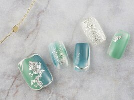 爽やかマリンブルーネイル